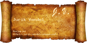 Jurik Vendel névjegykártya
